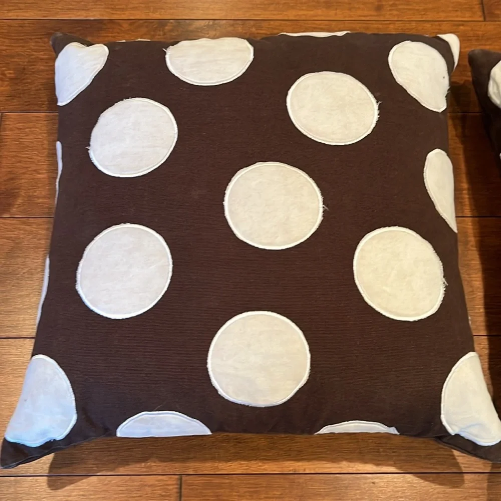 Brown/White Polka Dot Down Accent Pillow COVERS ONLY Set of 2 from Nordstrom